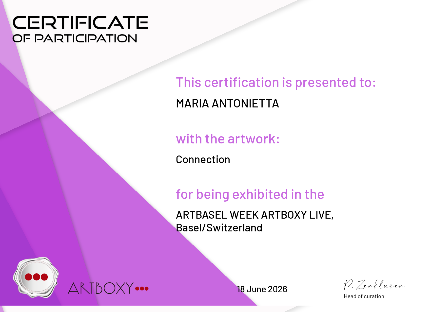 Maria Antonietta Di Rosa ARTBASEL WEEK ARTBOXY LIVE Connection June2026.png